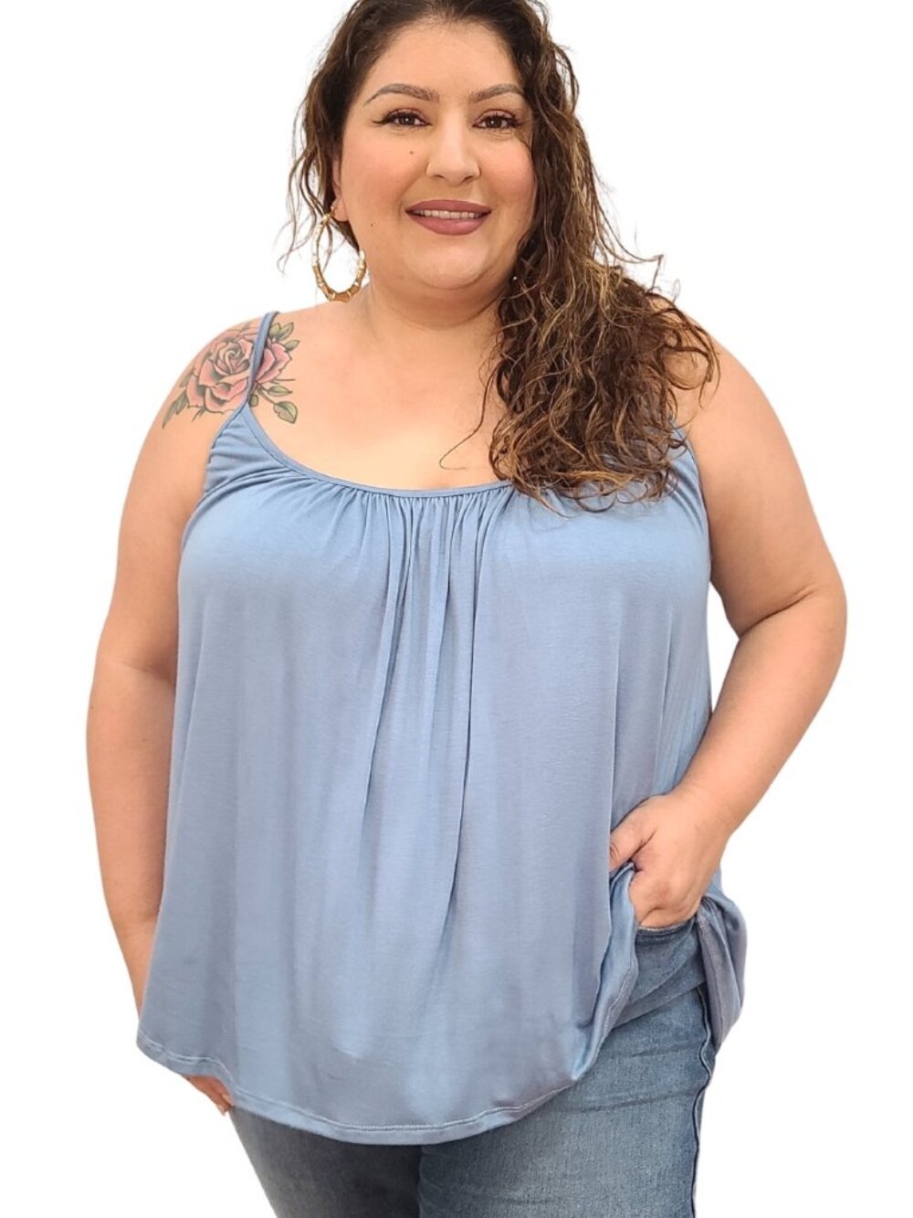 Plus Size Tunic Length Camisole 4X